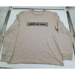 American Eagle Outfitters Men’s Large Tan Knit Thermal Long Sleeve Shirt.